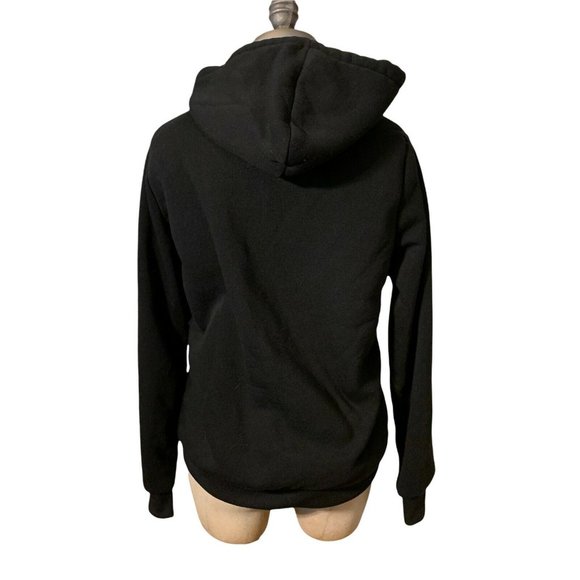 Starting Point Women's Jacket Black Sz Small Quilted Hoodie Sherpa Fleece Lining - Picture 3 of 6